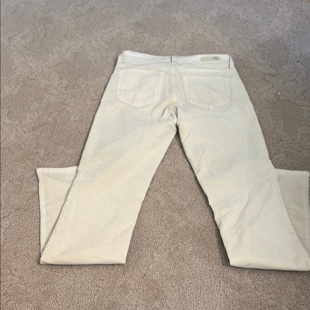 AG Cream Straight-Leg Jeans